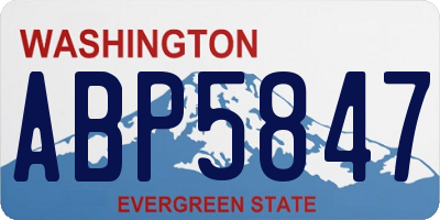WA license plate ABP5847