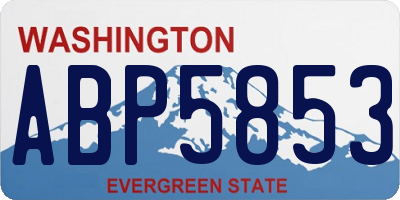 WA license plate ABP5853