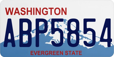 WA license plate ABP5854
