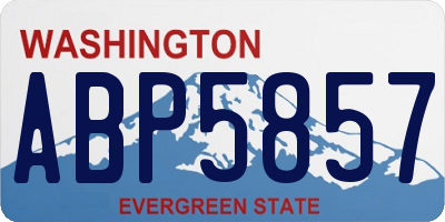 WA license plate ABP5857