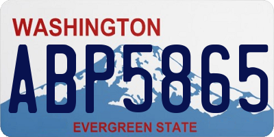 WA license plate ABP5865