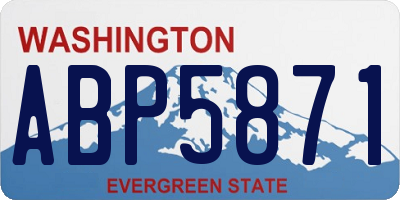 WA license plate ABP5871