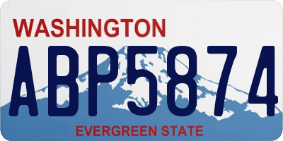 WA license plate ABP5874