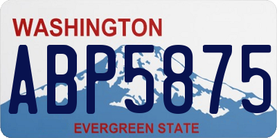 WA license plate ABP5875