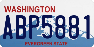 WA license plate ABP5881