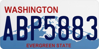 WA license plate ABP5883