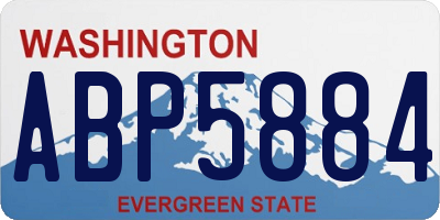 WA license plate ABP5884