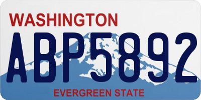 WA license plate ABP5892