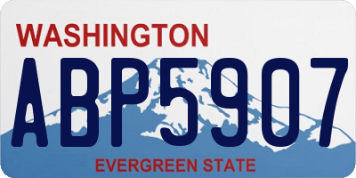 WA license plate ABP5907