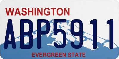 WA license plate ABP5911