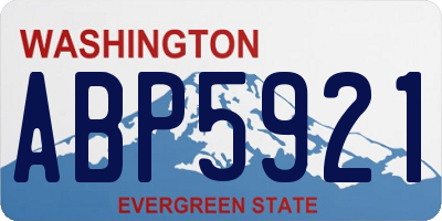 WA license plate ABP5921