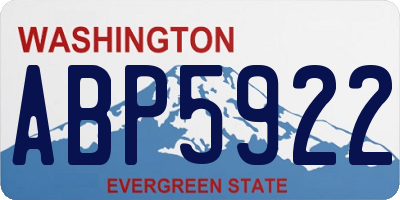 WA license plate ABP5922