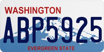 WA license plate ABP5925