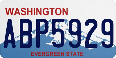 WA license plate ABP5929