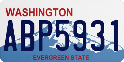WA license plate ABP5931