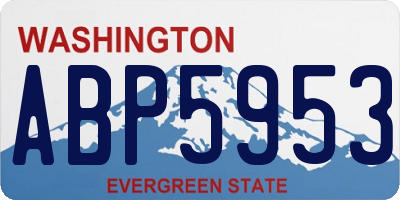 WA license plate ABP5953