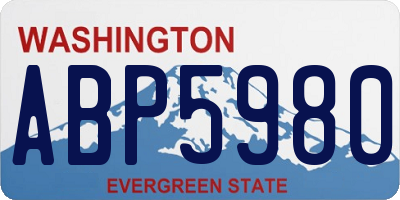 WA license plate ABP5980