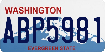 WA license plate ABP5981