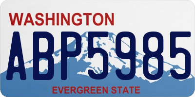 WA license plate ABP5985