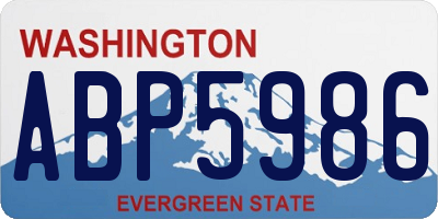 WA license plate ABP5986