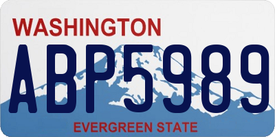 WA license plate ABP5989