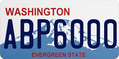 WA license plate ABP6000