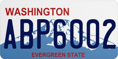 WA license plate ABP6002