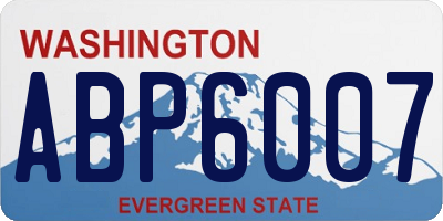 WA license plate ABP6007