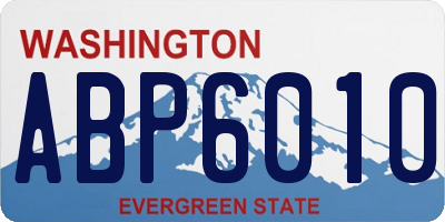 WA license plate ABP6010