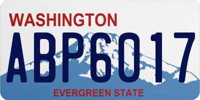 WA license plate ABP6017