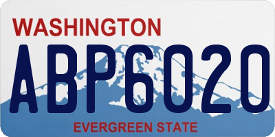 WA license plate ABP6020