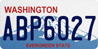 WA license plate ABP6027