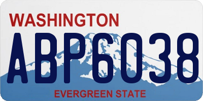 WA license plate ABP6038