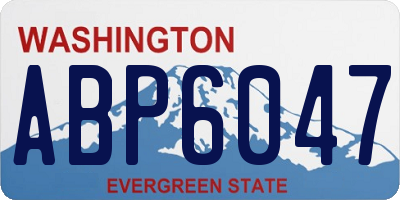 WA license plate ABP6047