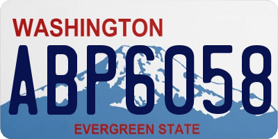 WA license plate ABP6058