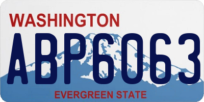 WA license plate ABP6063