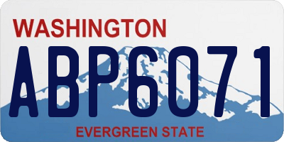 WA license plate ABP6071
