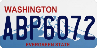 WA license plate ABP6072