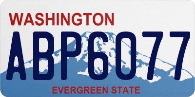 WA license plate ABP6077
