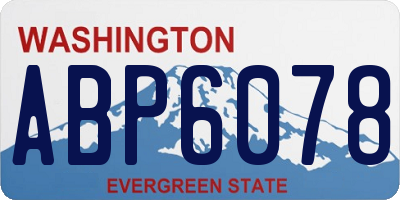 WA license plate ABP6078