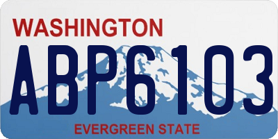 WA license plate ABP6103