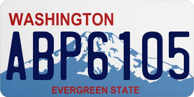 WA license plate ABP6105