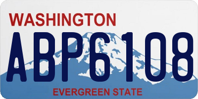 WA license plate ABP6108