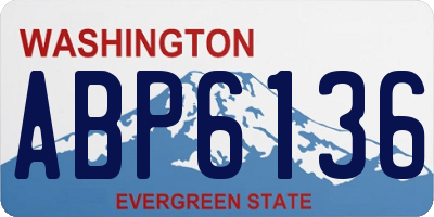 WA license plate ABP6136