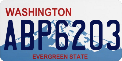 WA license plate ABP6203