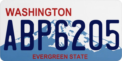 WA license plate ABP6205