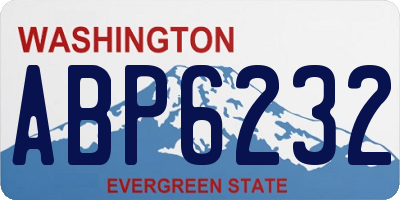 WA license plate ABP6232