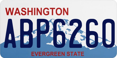 WA license plate ABP6260