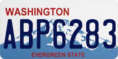 WA license plate ABP6283