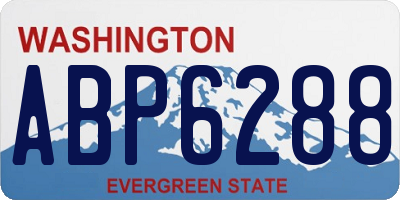 WA license plate ABP6288